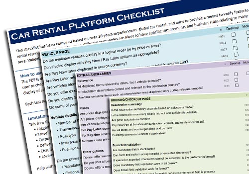 Free Car Rental Website Checklist